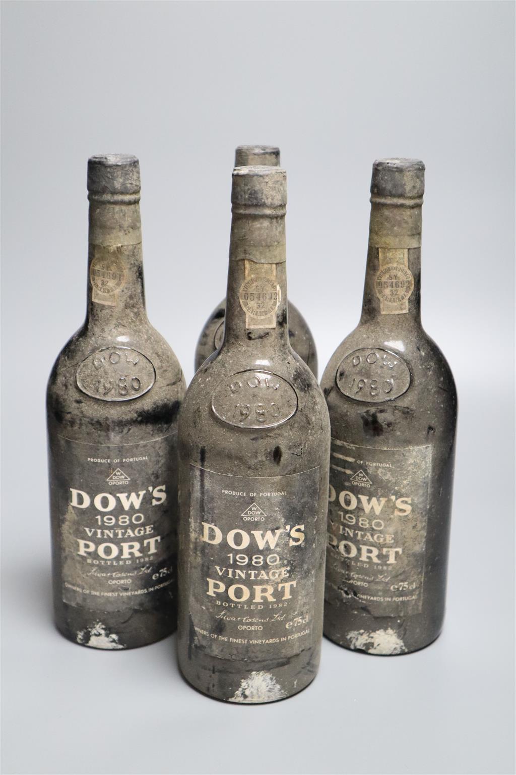 Four bottles of Dows 1980 vintage Port
